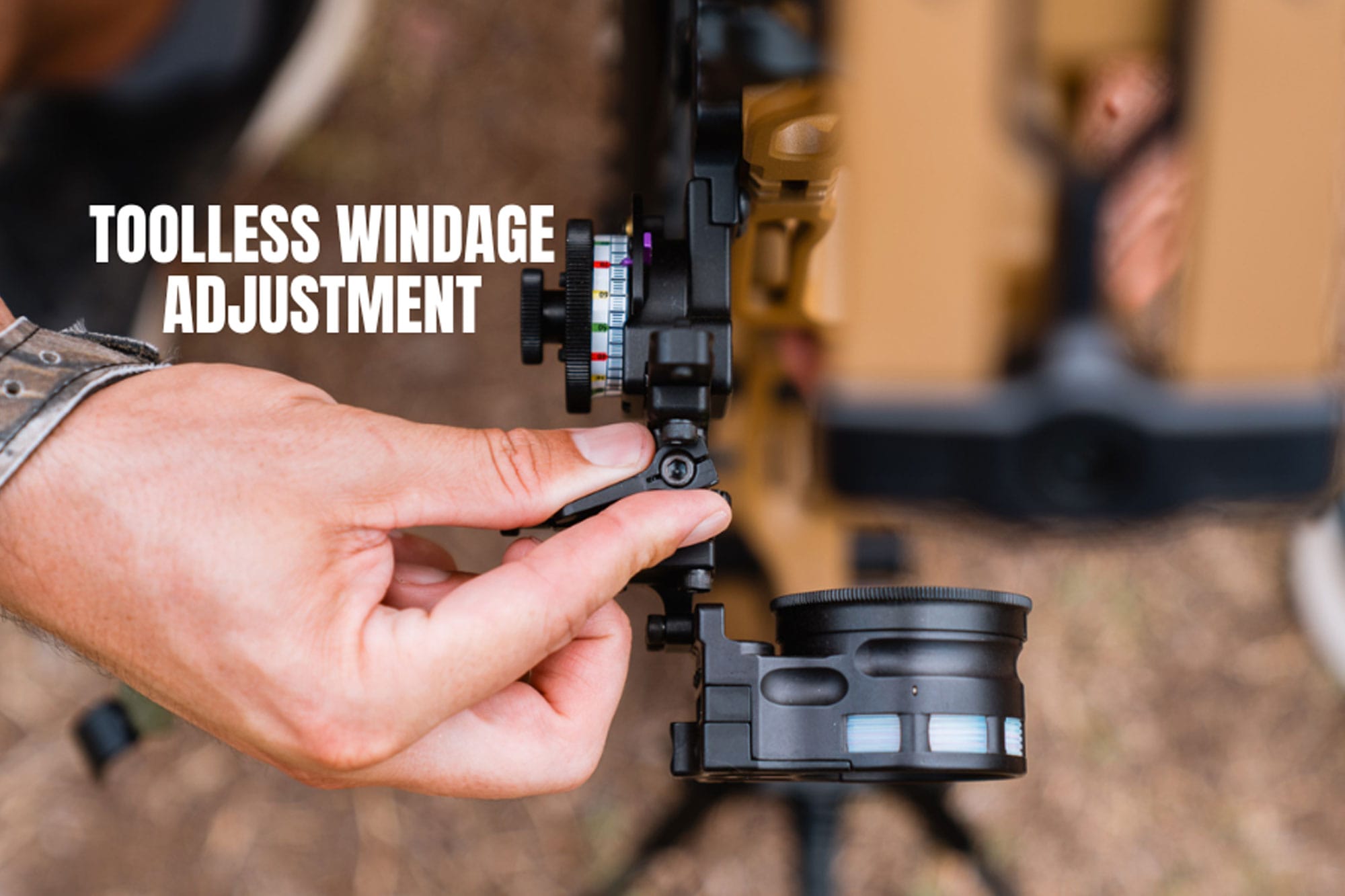 close-up-of-a-person-adjusting-a-compound-bow-sight Close-up of a person adjusting a compound bow sight