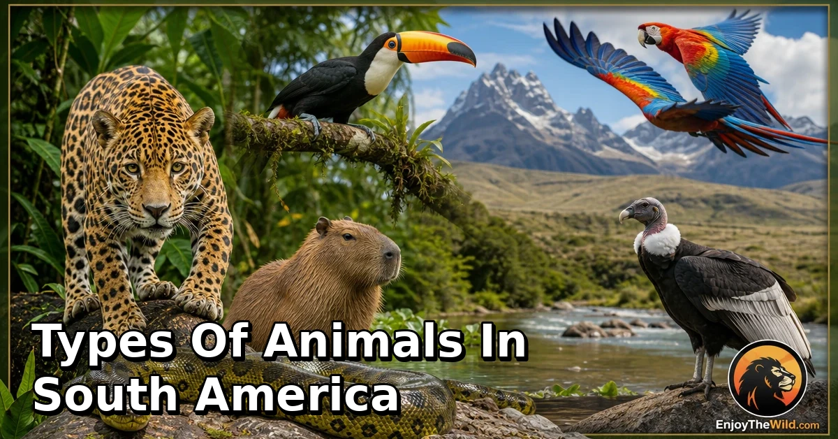 30 Types of Animals in South America: Species, Feeding Habits, Habitats, and Unique Traits